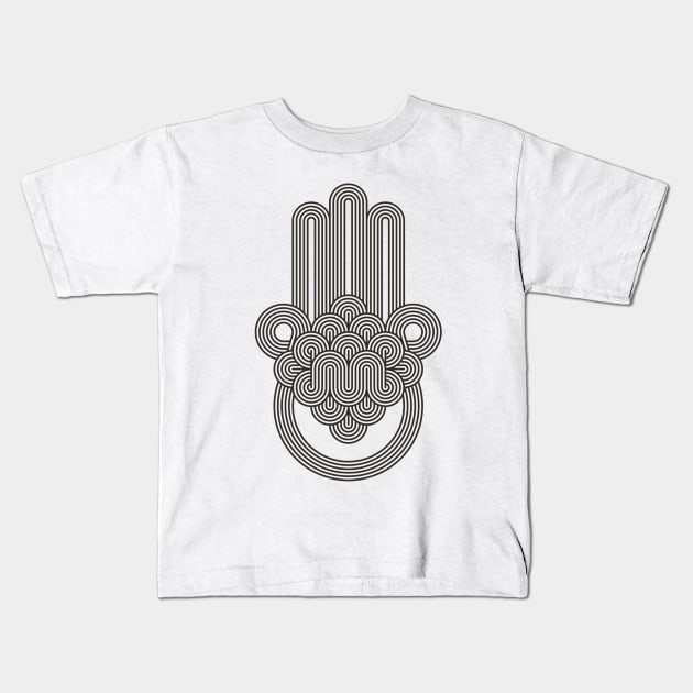 Fatima hand - Mandala version - Black Kids T-Shirt by ITEMLAB